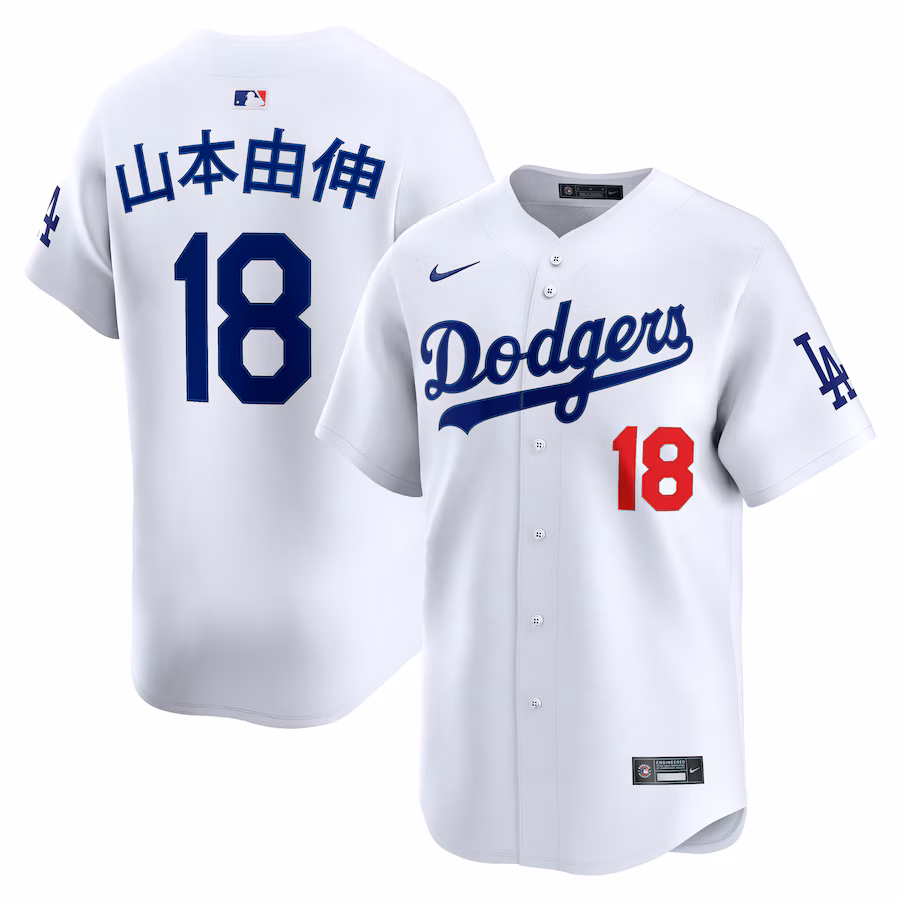 Men's Los Angeles Dodgers Yoshinobu Yamamoto Nike White Home Kanji Limited Jersey - ujerseystore