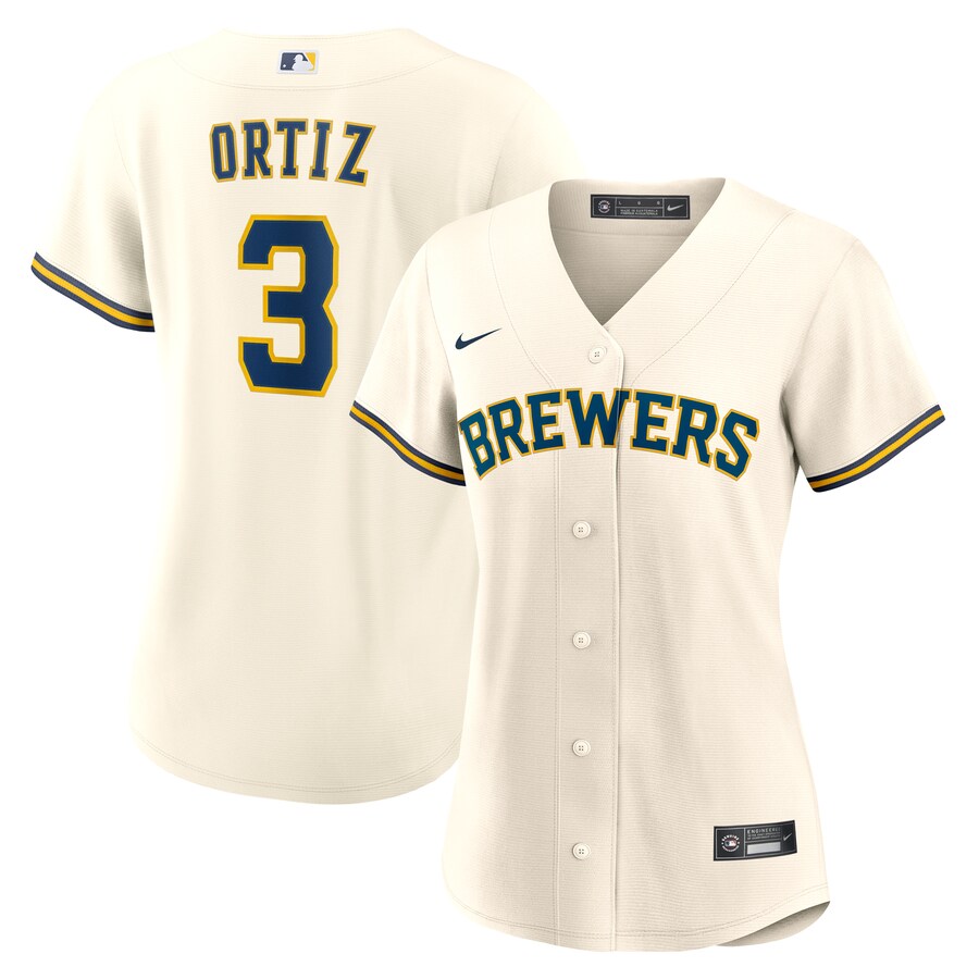 Women's Milwaukee Brewers Joey Ortiz Nike Cream Home Replica Jersey - ujerseystore