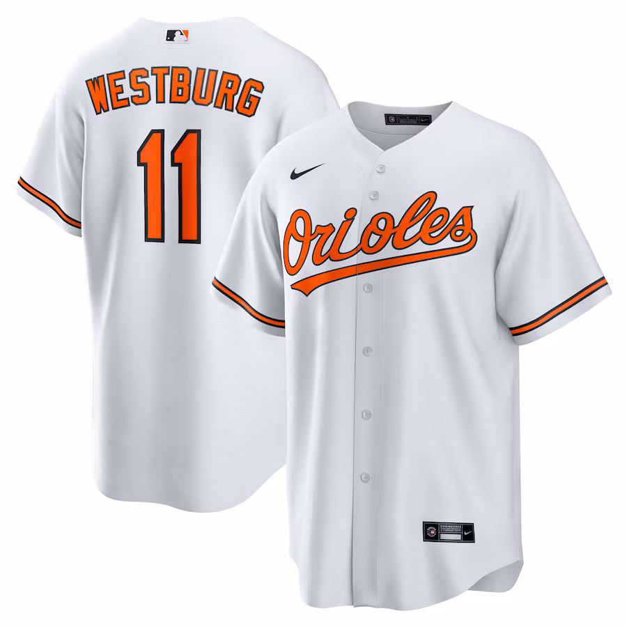 Men's Baltimore Orioles Jordan Westburg Nike White Home Replica Jersey - ujerseystore