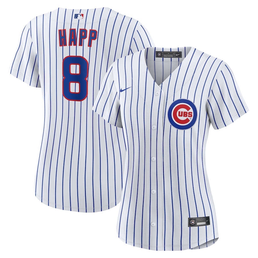 Women's Chicago Cubs Ian Happ Nike White Home Replica Jersey - ujerseystore