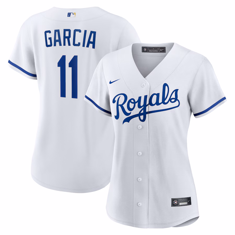 Women's Kansas City Royals Maikel Garcia Nike White Home Replica Jersey - ujerseystore
