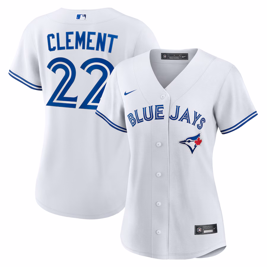 Women's Toronto Blue Jays Ernie Clement Nike White Home Replica Jersey - ujerseystore