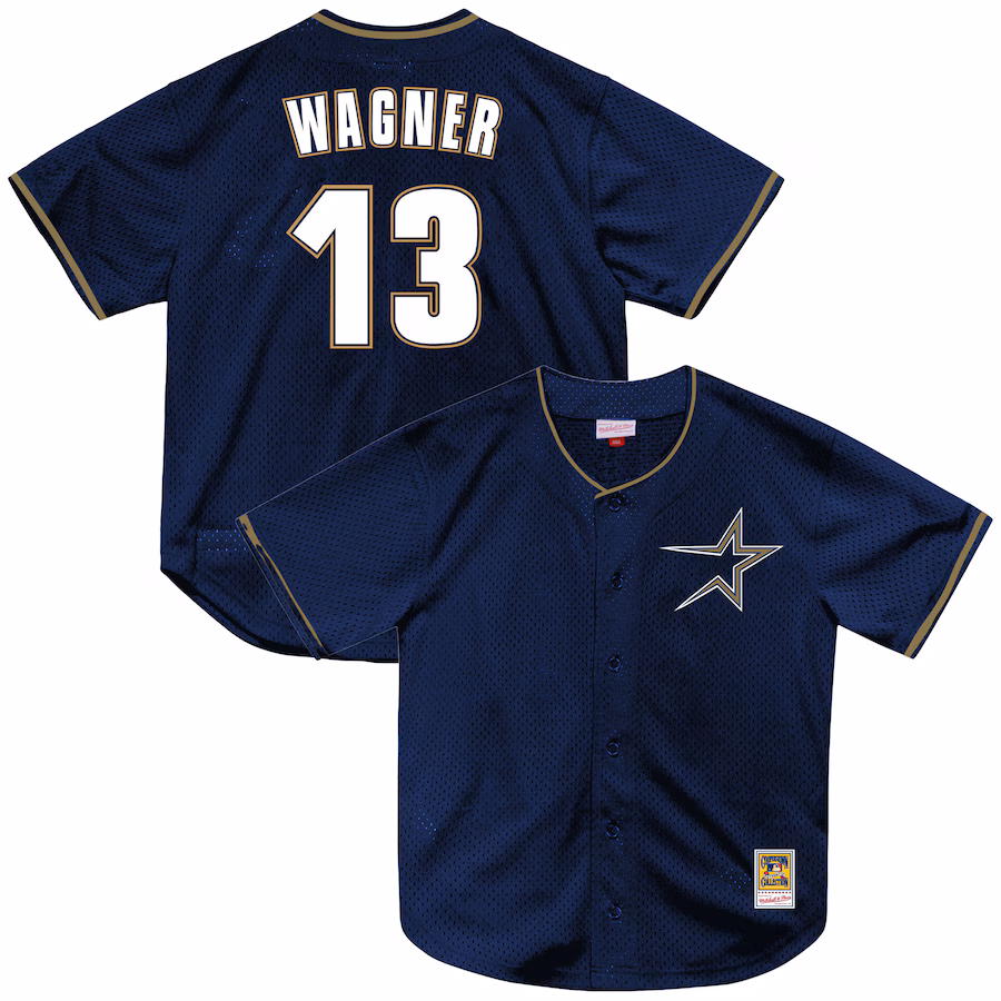 Men's Houston Astros Billy Wagner Mitchell & Ness Navy Authentic Batting Practice Jersey - ujerseystore
