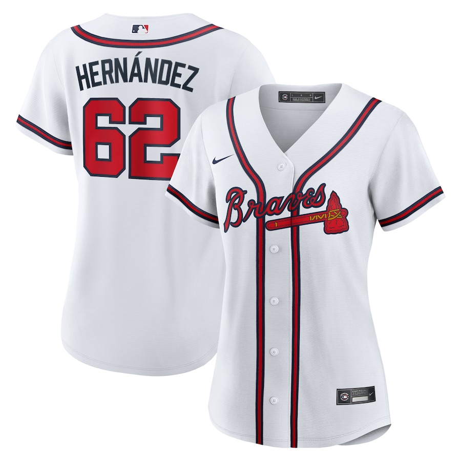 Women's Atlanta Braves Daysbel Hernandez Nike White Home Replica Jersey - ujerseystore