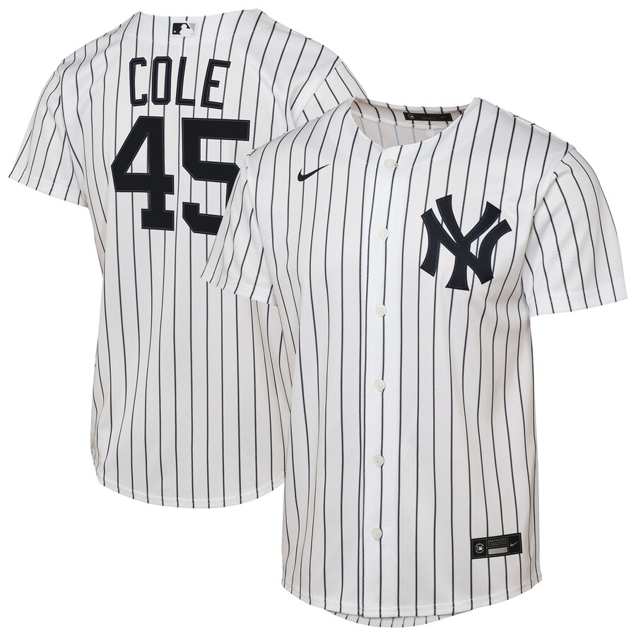 Youth New York Yankees Gerrit Cole Nike White Home Replica Player Jersey - ujerseystore