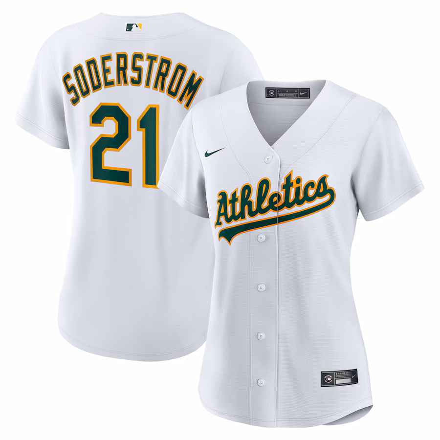 Women's Athletics Tyler Soderstrom Nike White Home Replica Jersey - ujerseystore