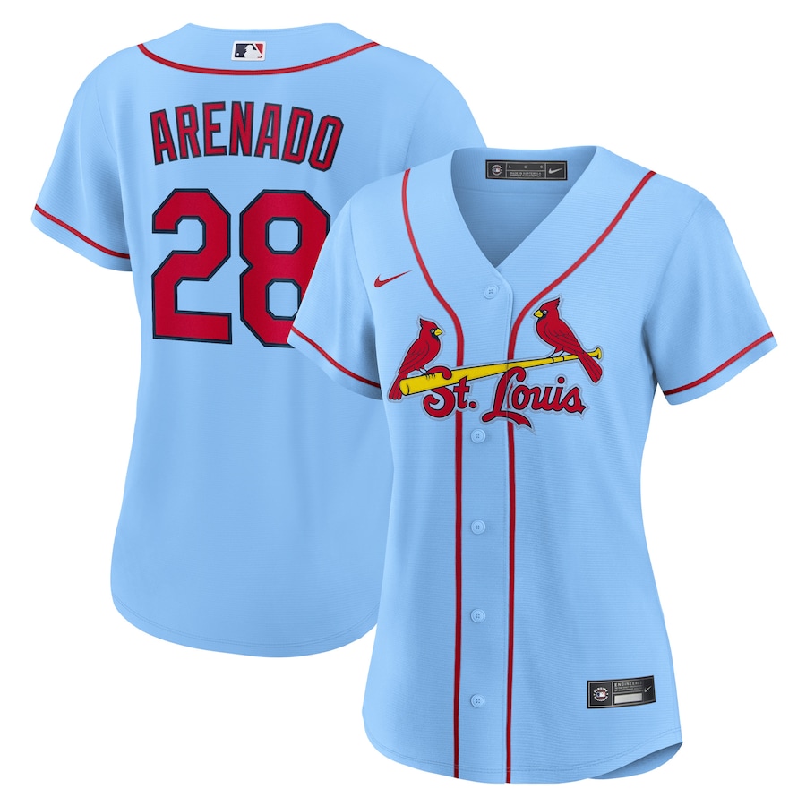 Women's St. Louis Cardinals Nolan Arenado Nike Light Blue Alternate Replica Player Jersey - ujerseystore