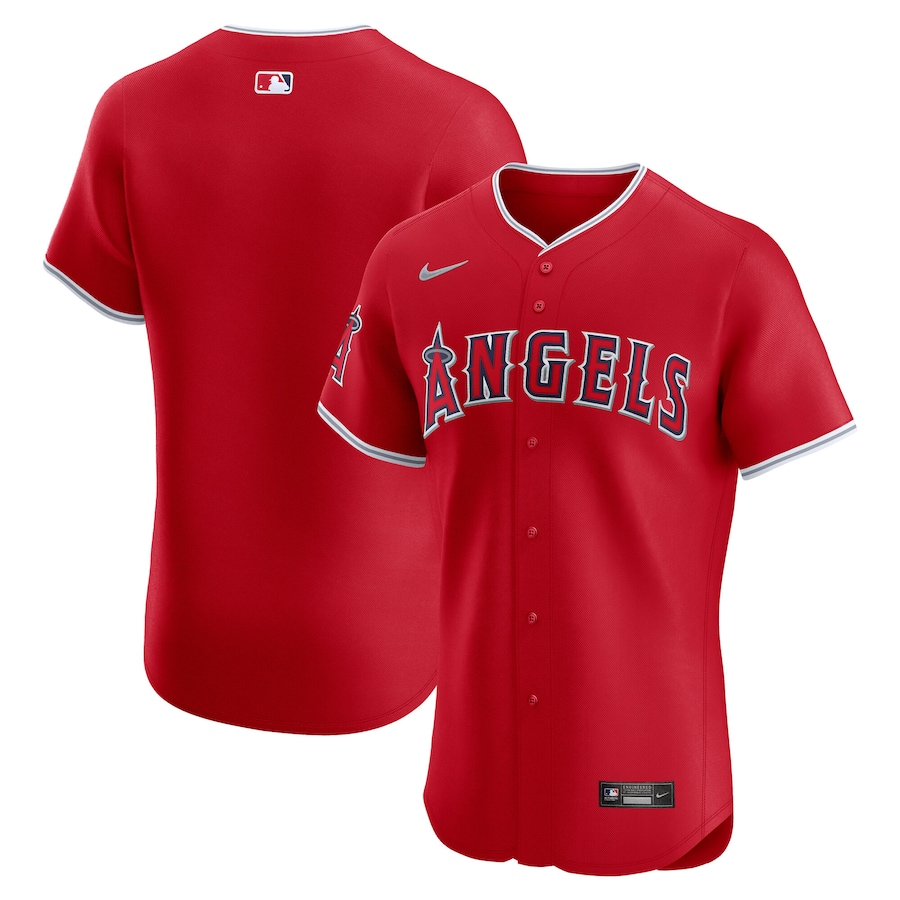 Men's Los Angeles Angels Nike Red Alternate Elite Jersey - ujerseystore