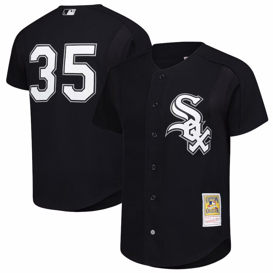 Men's Chicago White Sox Frank Thomas Mitchell & Ness Black Authentic Batting Practice Jersey - ujerseystore