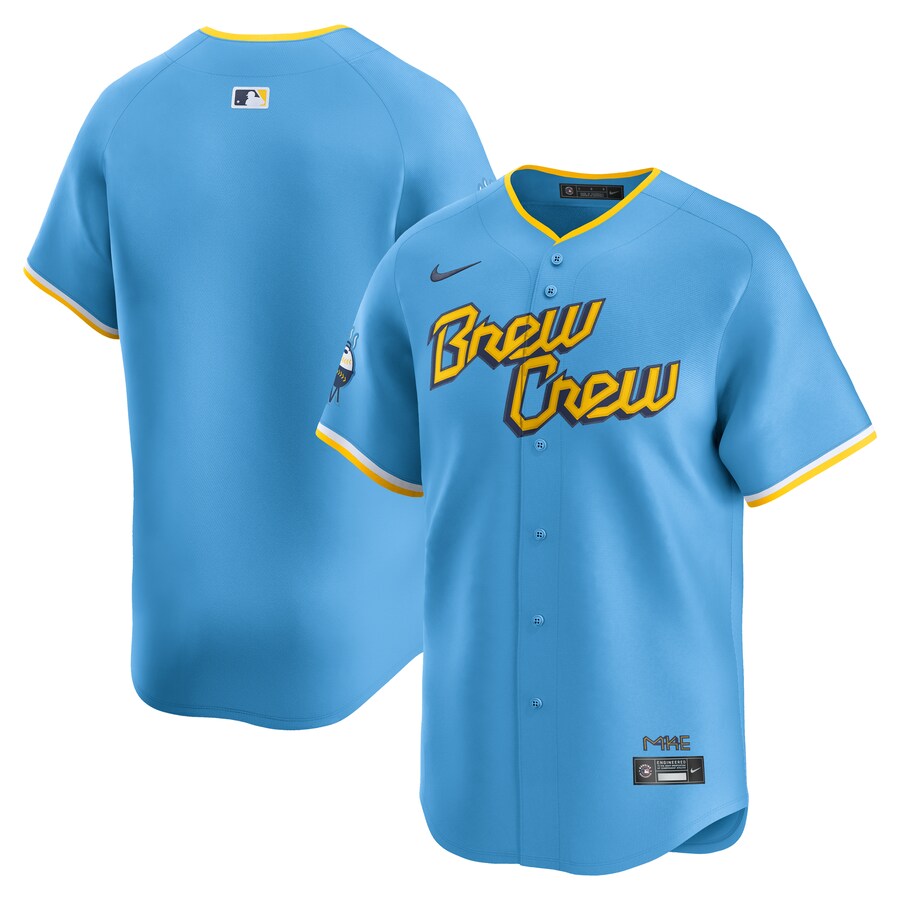 Men's Milwaukee Brewers Nike Light Blue City Connect Limited Jersey - ujerseystore