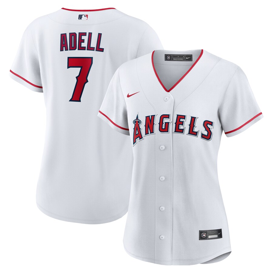 Women's Los Angeles Angels Jo Adell Nike White Home Replica Jersey - ujerseystore