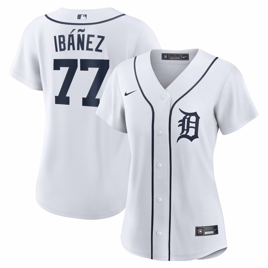 Women's Detroit Tigers Andy Ibanez Nike White Home Replica Jersey - ujerseystore