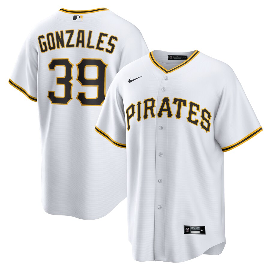Men's Pittsburgh Pirates Nick Gonzales Nike White Home Replica Jersey - ujerseystore