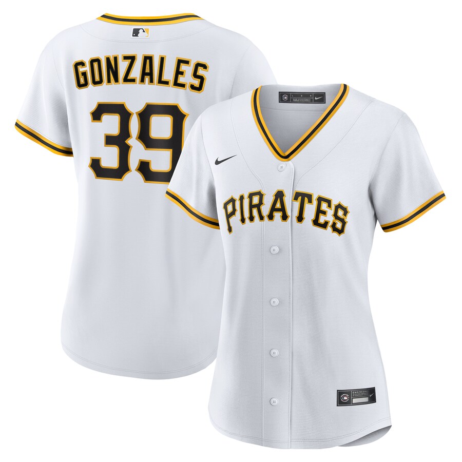 Women's Pittsburgh Pirates Nick Gonzales Nike White Home Replica Jersey - ujerseystore