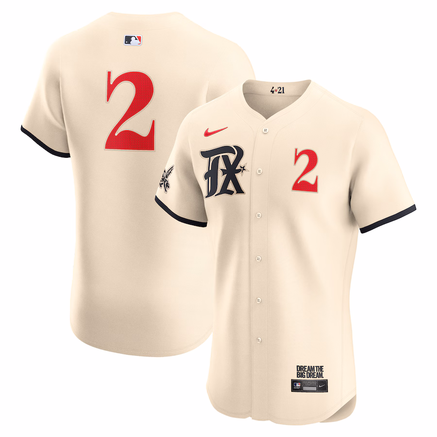 Men's Texas Rangers Marcus Semien Nike Cream City Connect Elite Player Jersey - ujerseystore