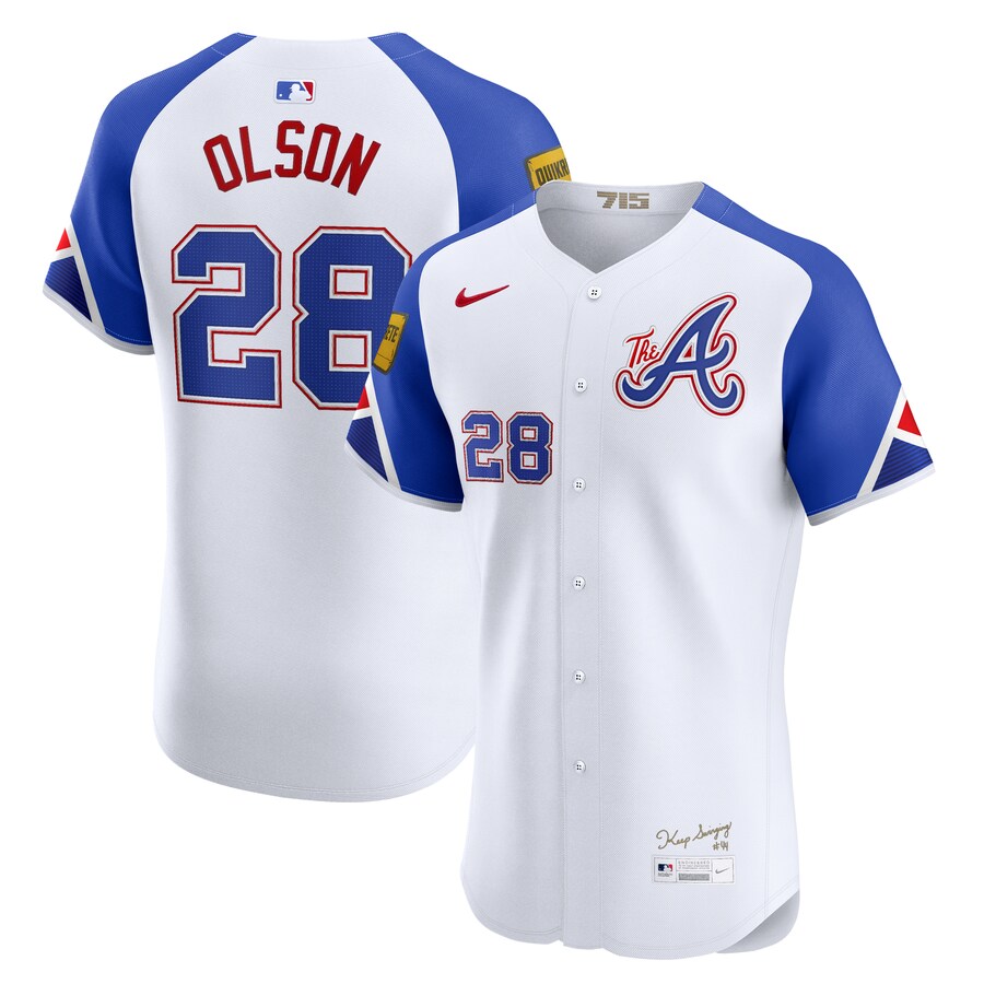 Men's Atlanta Braves Matt Olson Nike White City Connect Elite Jersey - ujerseystore