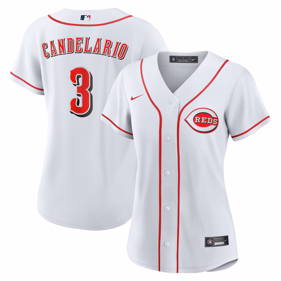 Women's Cincinnati Reds Jeimer Candelario Nike White Home Replica Jersey - ujerseystore