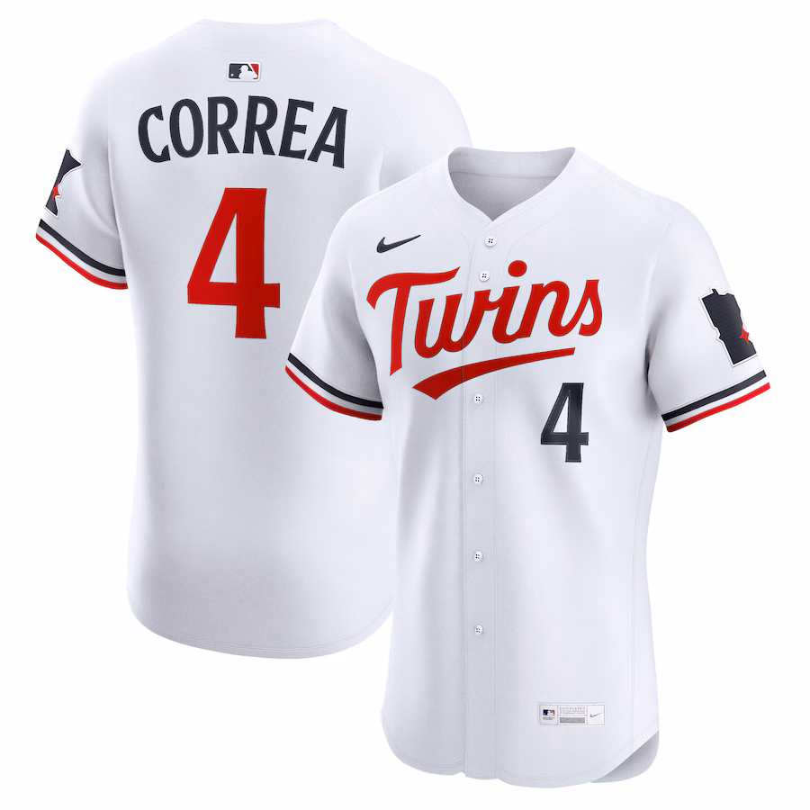 Men's Minnesota Twins Carlos Correa Nike White Home Elite Player Jersey - ujerseystore