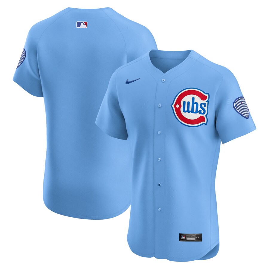 Men's Chicago Cubs Nike Light Blue 2nd Alternate Elite Jersey - ujerseystore