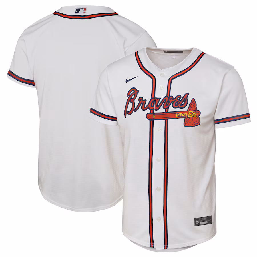 Youth Atlanta Braves Nike White Home Replica 2.0 Jersey - ujerseystore