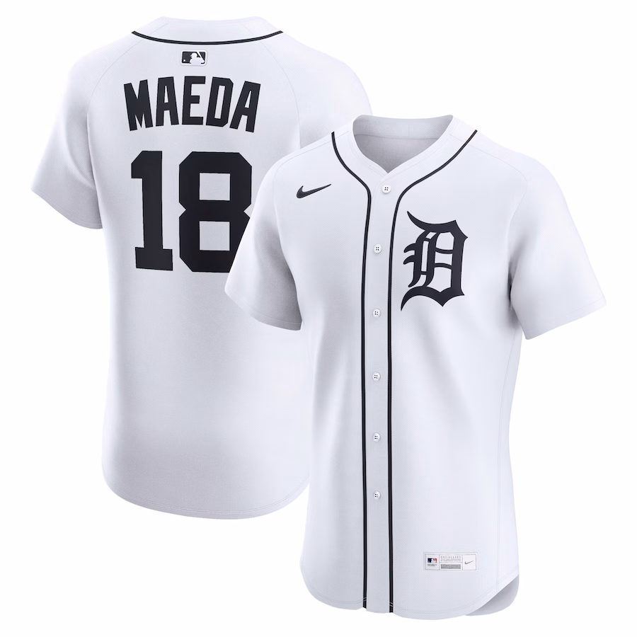 Men's Detroit Tigers Kenta Maeda Nike White Home Elite Jersey - ujerseystore