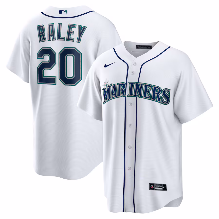 Men's Seattle Mariners Luke Raley Nike White Home Replica Jersey - ujerseystore