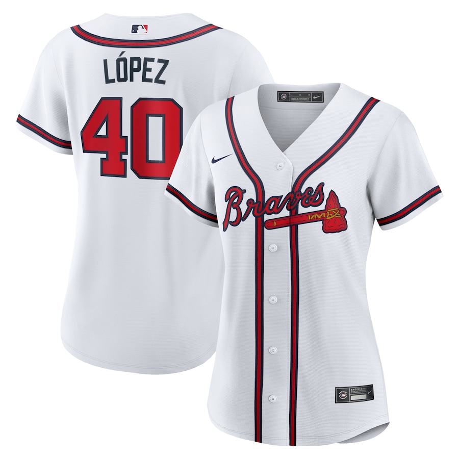 Women's Atlanta Braves Reynaldo Lopez Nike White Home Replica Jersey - ujerseystore