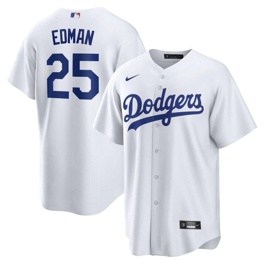 Men's Los Angeles Dodgers Tommy Edman Nike White Home Replica Jersey - ujerseystore