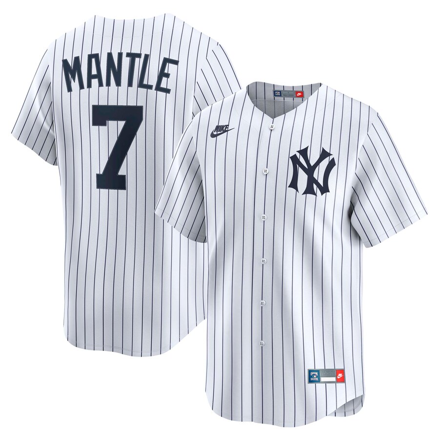 Men's New York Yankees Mickey Mantle Nike White Throwback Cooperstown Collection Limited Jersey - ujerseystore