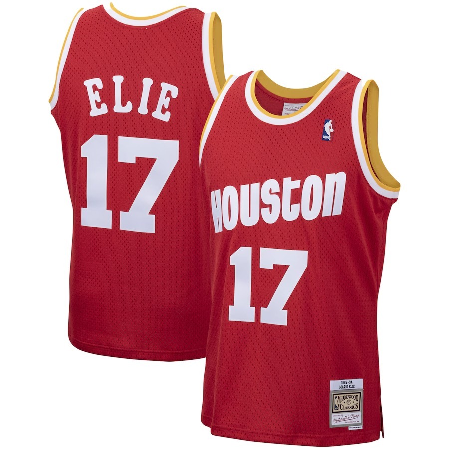 Men's Houston Rockets Mario Elie Mitchell & Ness Red 1993/94 Hardwood Classics Swingman Jersey - ujerseystore