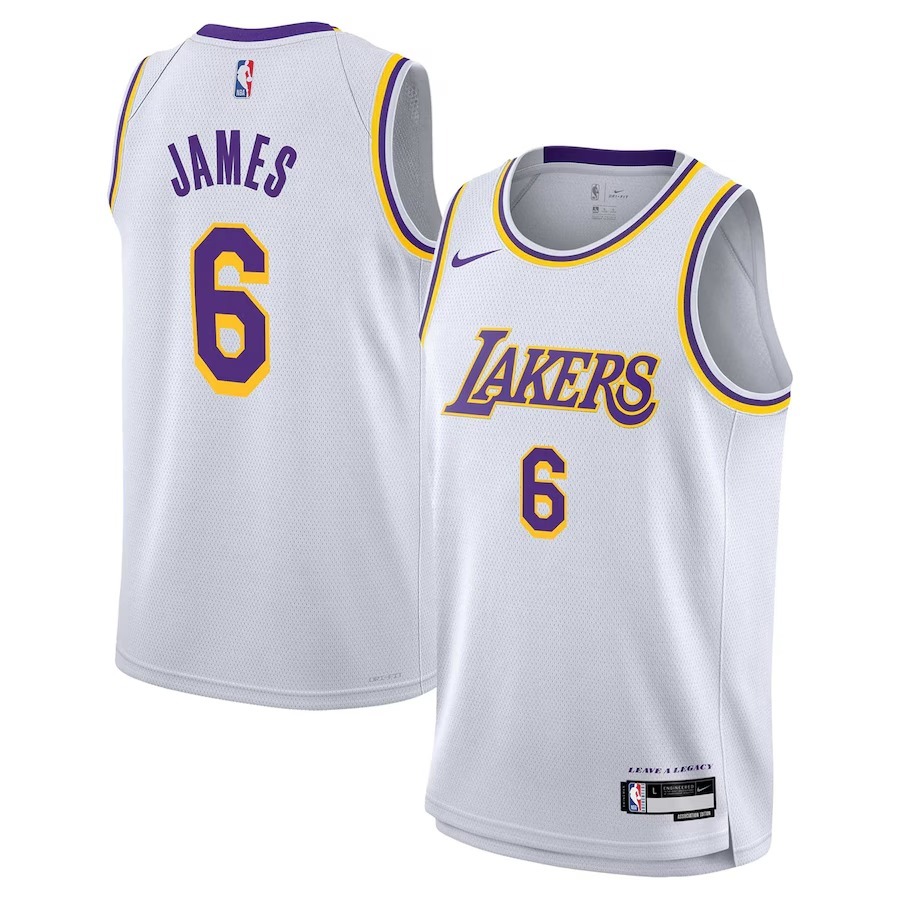 Youth Los Angeles Lakers LeBron James Nike White Swingman Jersey - Association Edition - ujerseystore