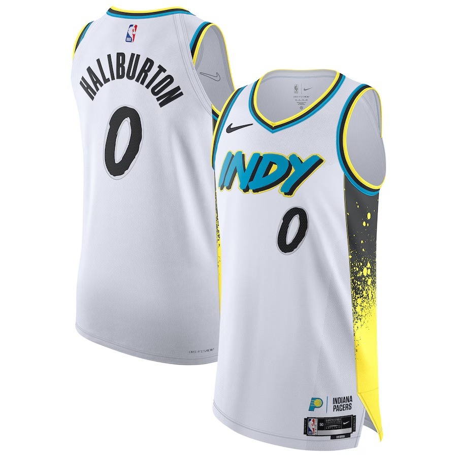 Men's Indiana Pacers Tyrese Haliburton Nike White 2024/25 Authentic Player Jersey - City Edition - ujerseystore