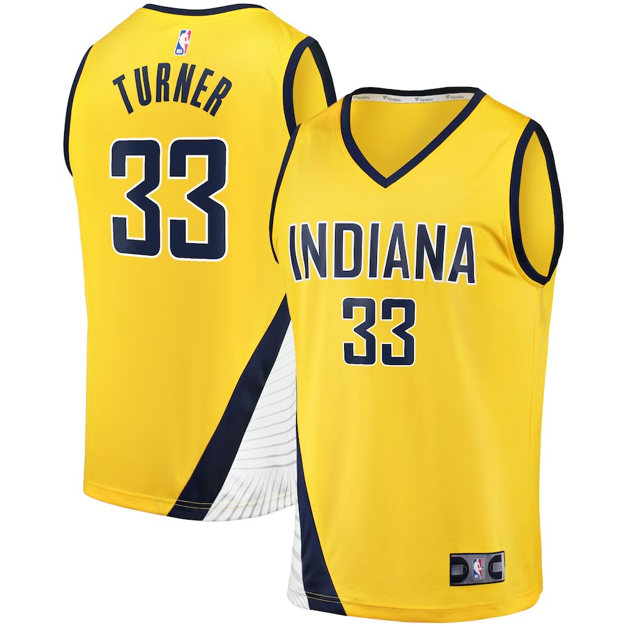 Men's Indiana Pacers Myles Turner Fanatics Gold Fast Break Replica Jersey - Statement Edition - ujerseystore