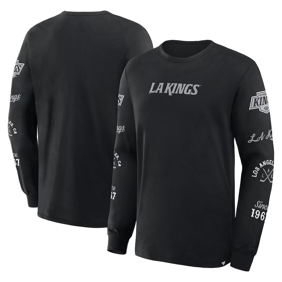 Men's Los Angeles Kings Fanatics Black Boxed In Legacy Long Sleeve T-Shirt - ujerseystore