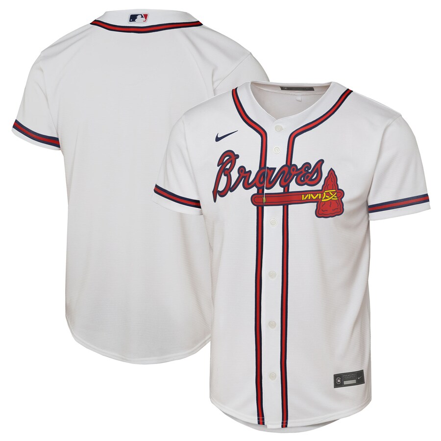 Youth Atlanta Braves Nike White Home Replica Jersey - ujerseystore