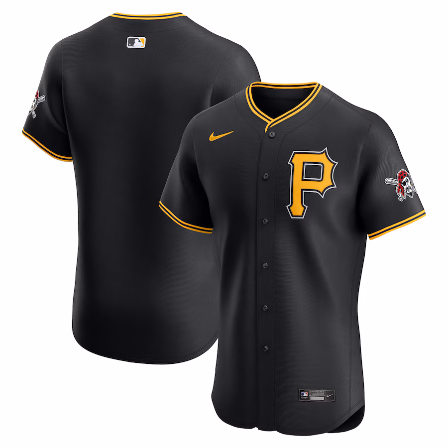 Men's Pittsburgh Pirates Nike Black Alternate Elite Jersey - ujerseystore