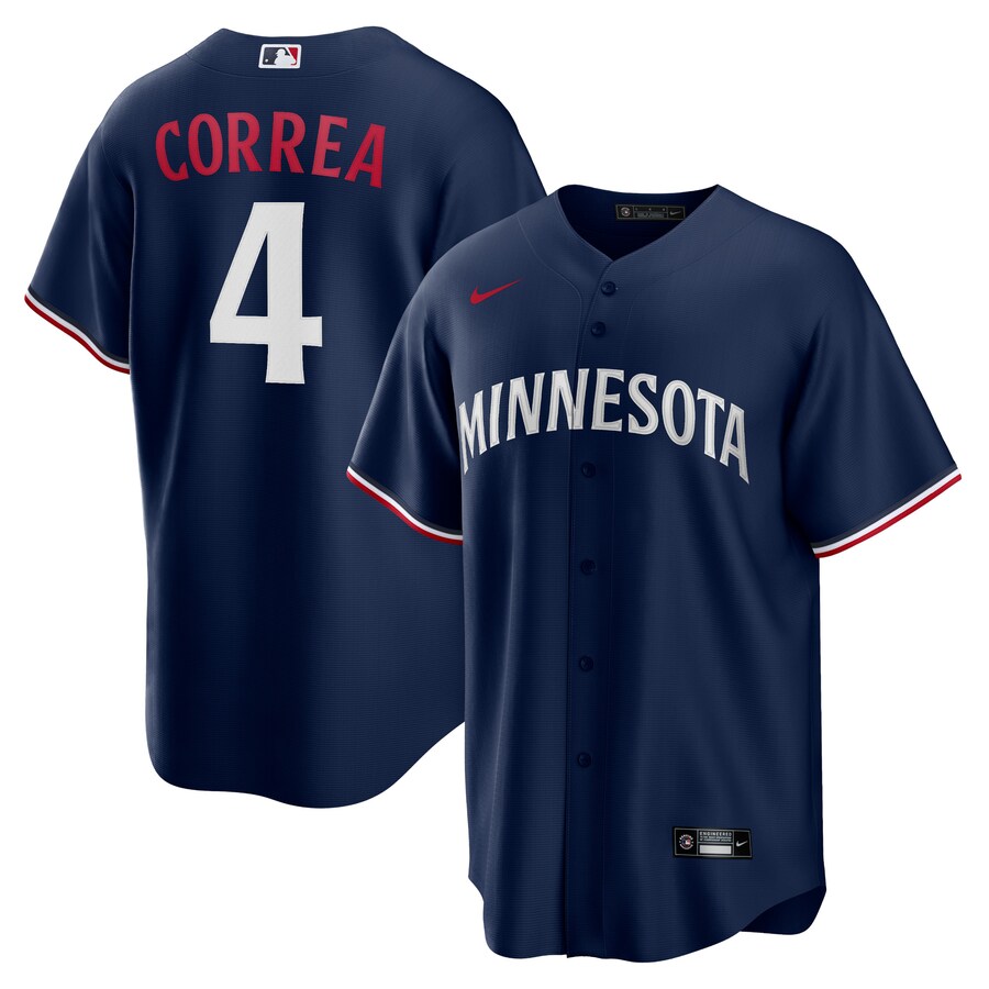 Men's Minnesota Twins Carlos Correa Nike Navy Alternate 2 Replica Jersey - ujerseystore