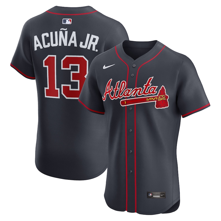 Men's Atlanta Braves Ronald Acuña Jr. Nike Navy Alternate Elite Jersey - ujerseystore