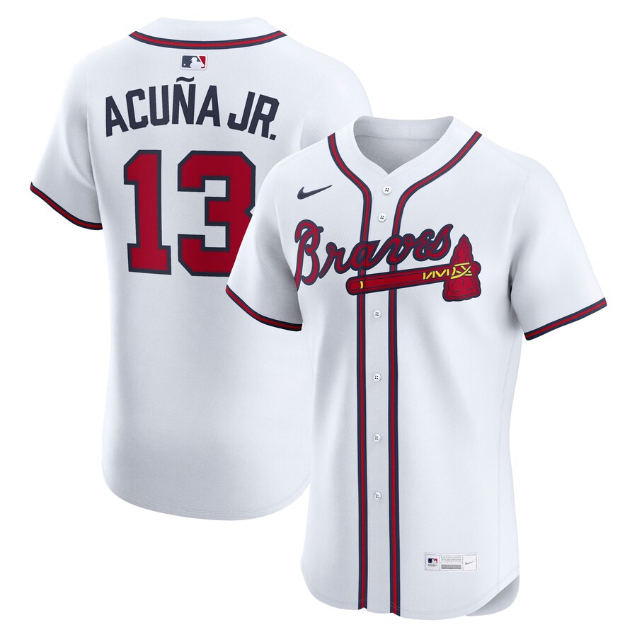 Men's Atlanta Braves Ronald Acuña Jr. Nike White Home Elite Player Jersey - ujerseystore
