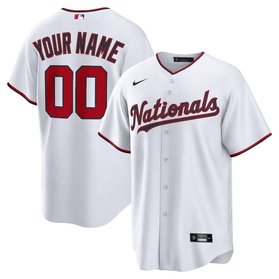 Men's Washington Nationals Nike White Home Custom Replica Jersey - ujerseystore
