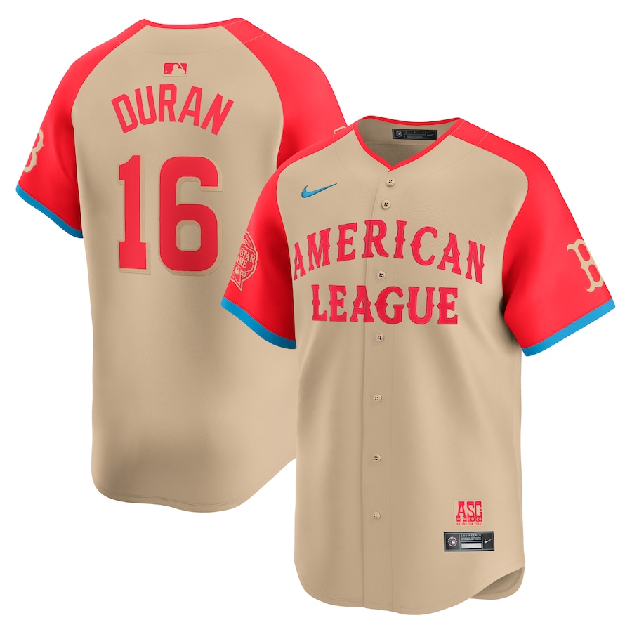 Men's American League Jarren Duran Nike Cream 2024 MLB All-Star Game Limited Player Jersey - ujerseystore