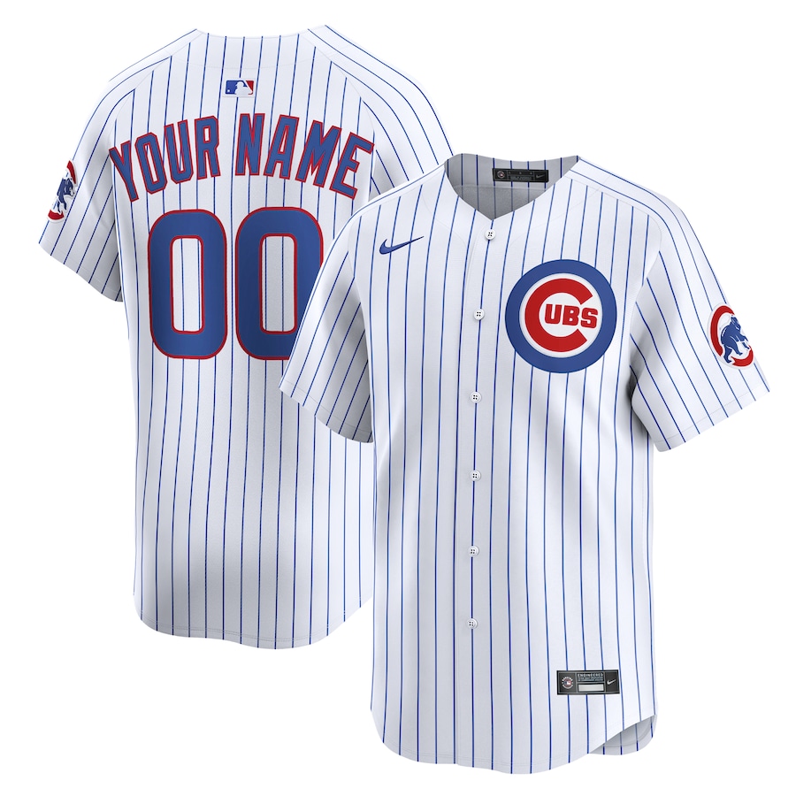 Youth Chicago Cubs Nike White Home Custom Limited Jersey - ujerseystore