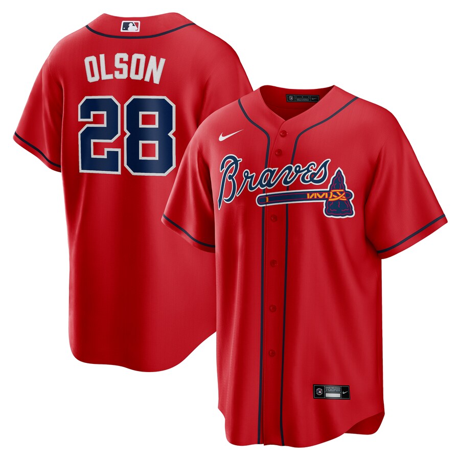 Men's Atlanta Braves Matt Olson Nike Red Alternate 2 Replica Jersey - ujerseystore
