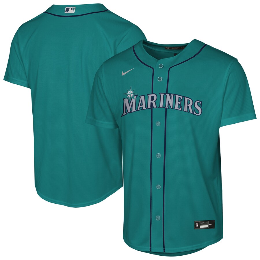 Youth Seattle Mariners Nike Aqua Alternate Replica Jersey - ujerseystore