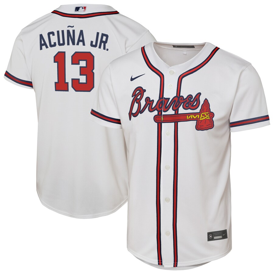 Youth Atlanta Braves Ronald Acuna Jr. Nike White Home Replica Player Jersey - ujerseystore