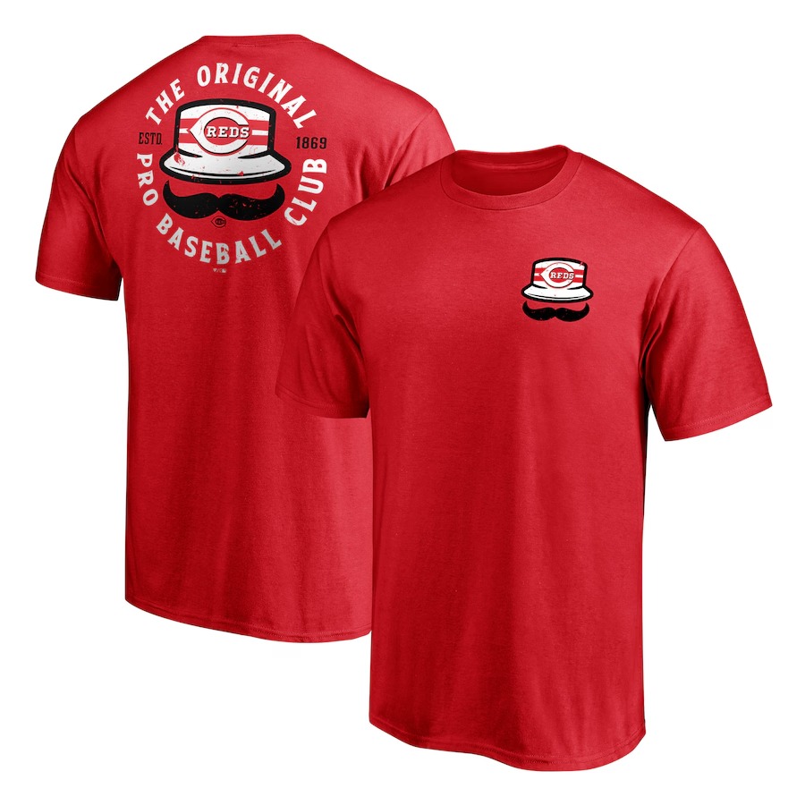 Men's Cincinnati Reds Red Hometown Collection Stache T-Shirt - ujerseystore