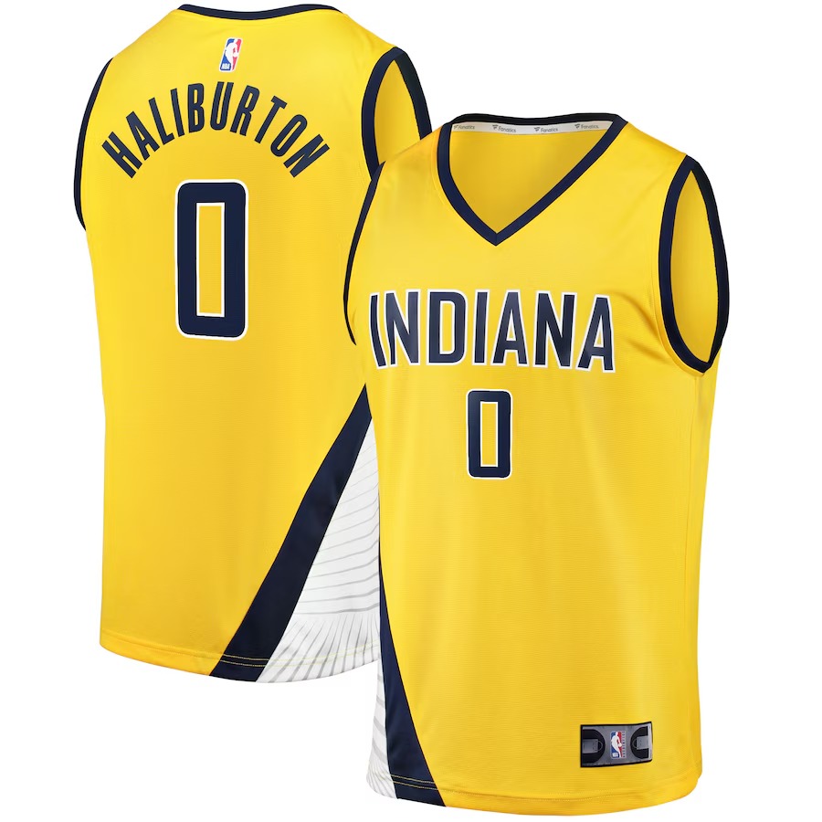 Men's Indiana Pacers Tyrese Haliburton Fanatics Gold Fast Break Replica Jersey - Statement Edition - ujerseystore