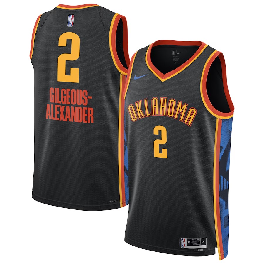 Unisex Oklahoma City Thunder Shai Gilgeous-Alexander Nike Black 2024/25 Swingman Player Jersey - City Edition - ujerseystore