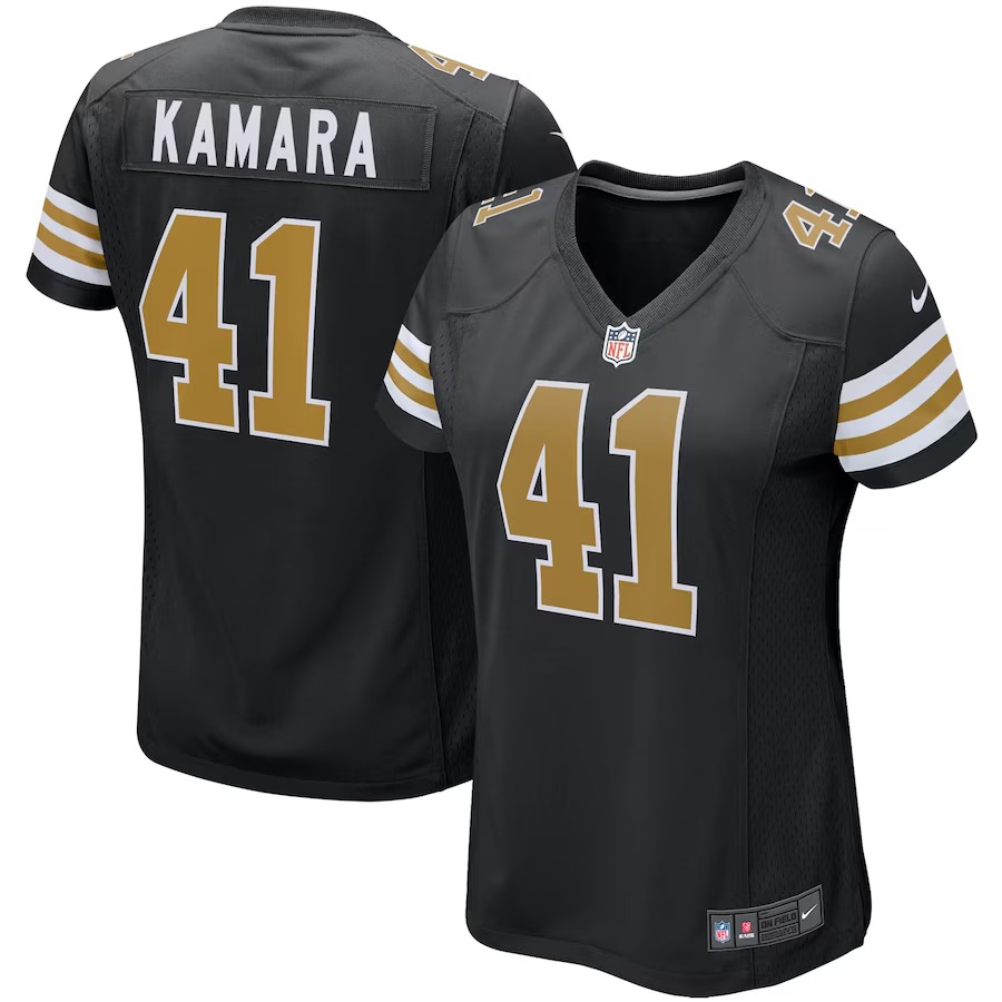 Women's New Orleans Saints Alvin Kamara Nike Black Player Jersey - ujerseystore