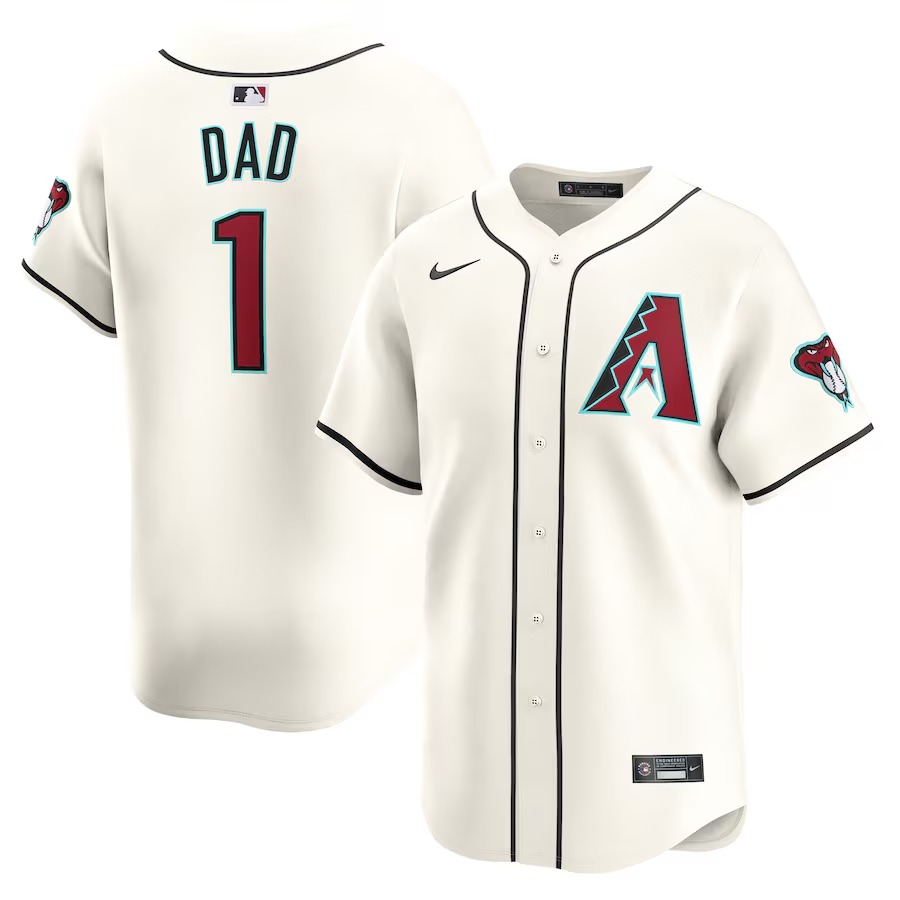 Men's Arizona Diamondbacks Nike White #1 Dad Home Limited Jersey - ujerseystore